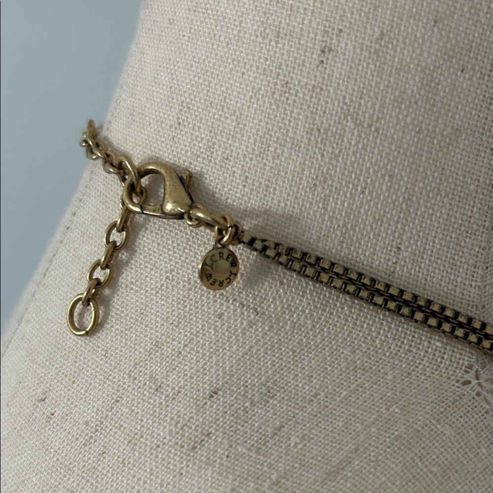 Vintage J. Crew Gold and Crystal Statement Necklace - Picture 3 of 7